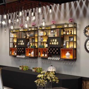 black metal wine racks