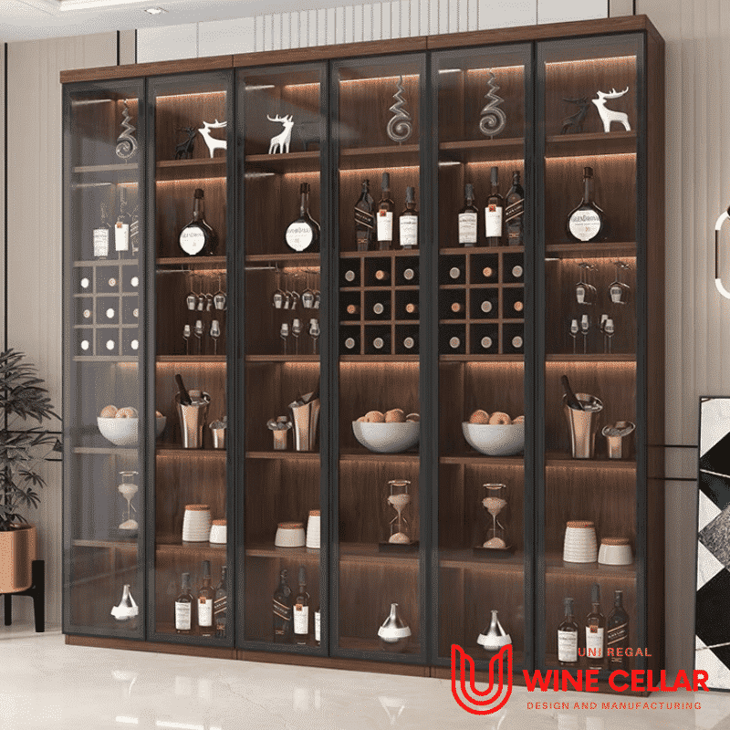 wine show shelves